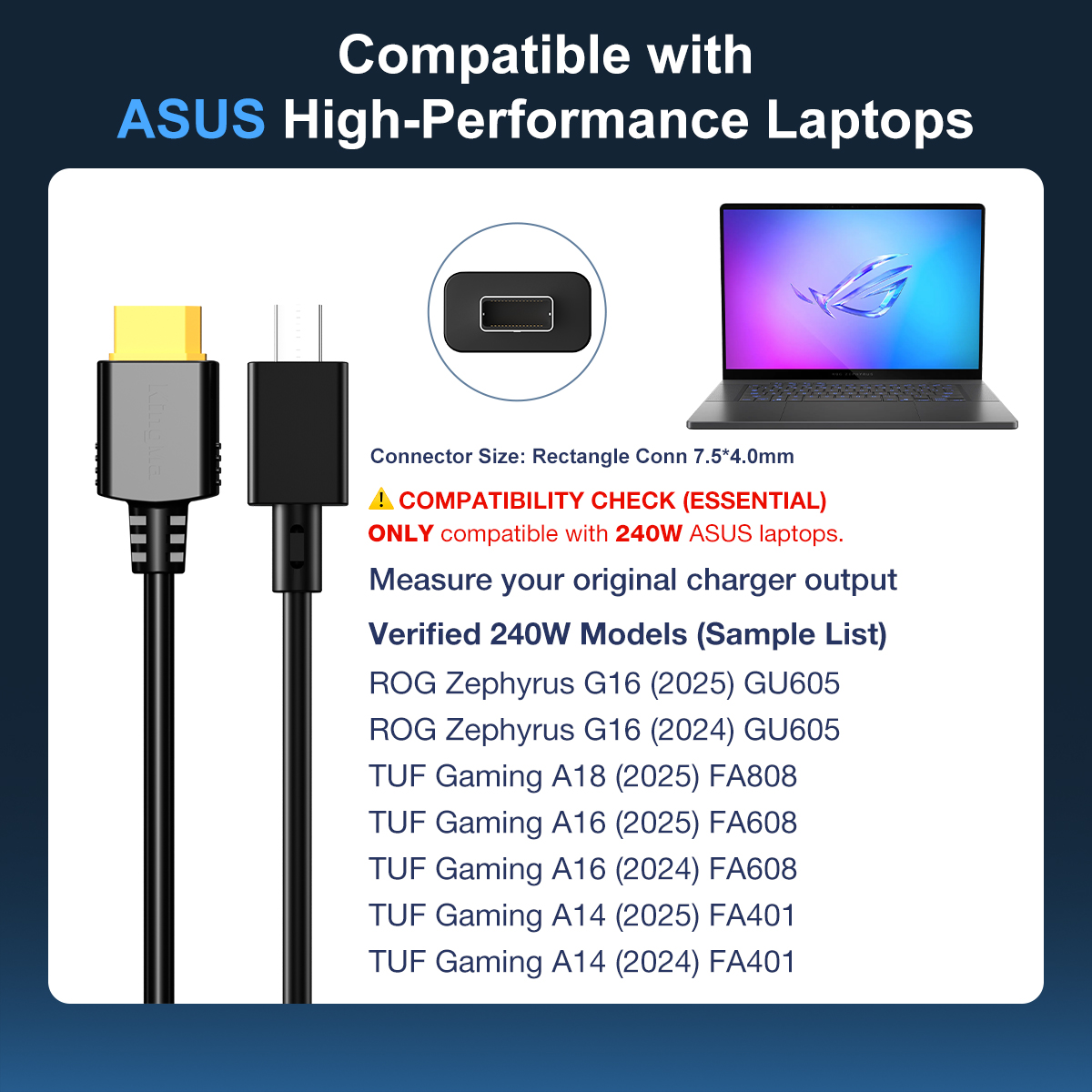 240W GaN Laptop Charger For AS - Pc Gaming Asus recension och pris
