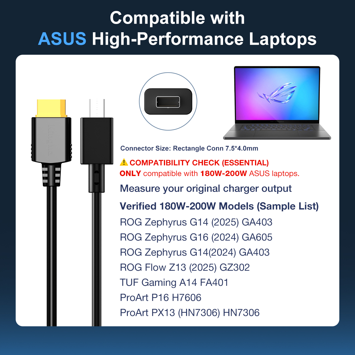 200W 260W Laptop Charger for A - Pc Gaming Asus recension och pris