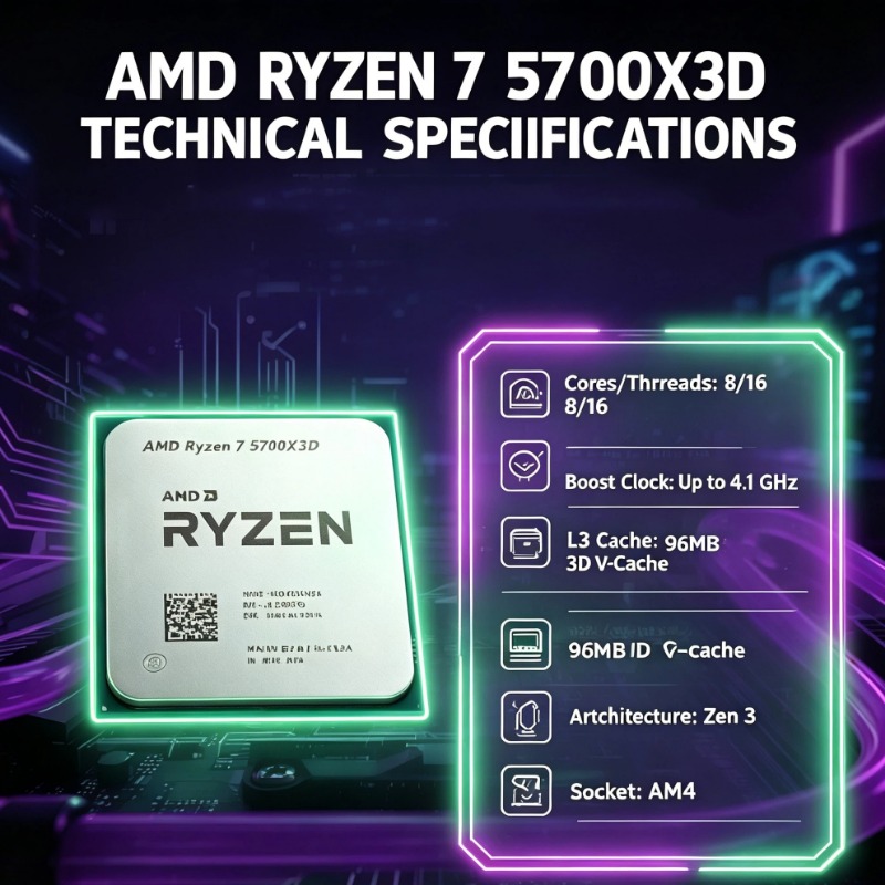 AMD Ryzen 7 5700X3D CPU for RT - Pc Gaming Rtx 4060 recension och pris