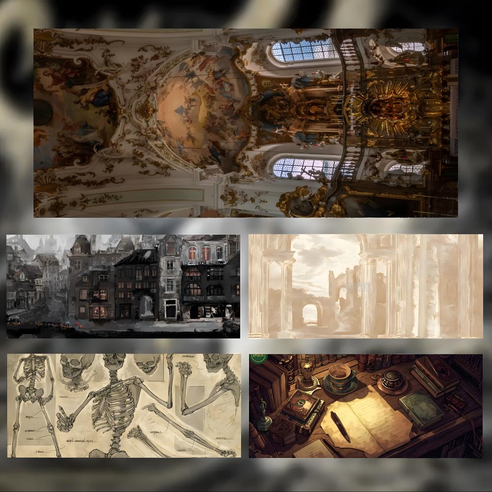 Retro Vintage Architecture Dra - Pc Gaming Drawing recension och pris
