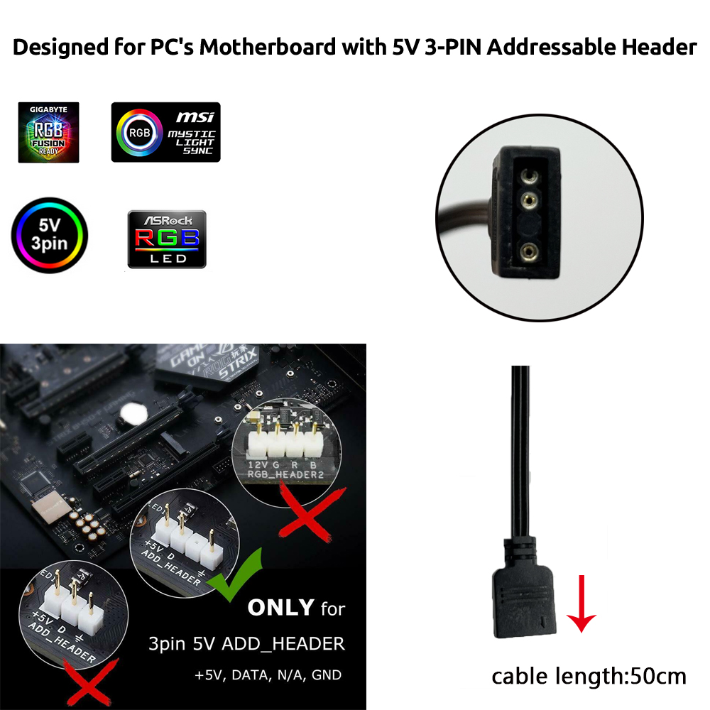 5V ARGB 3Pin Header for Asus A - Pc Gaming Asus recension och pris