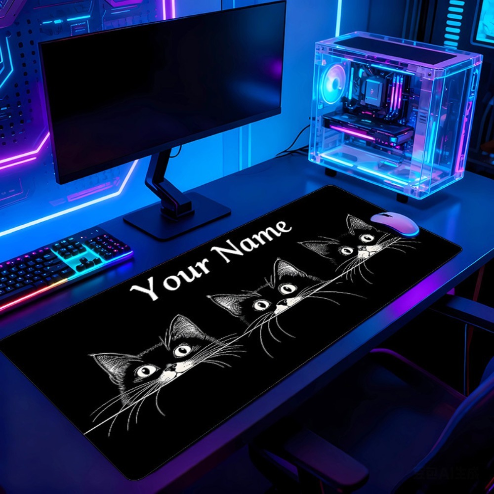 Cute 3 Black Cats Custom Desk  - Pc Gaming Names recension och pris